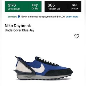 EUC Men’s Size 12 (Euro Sz 46) Nike X Undercover Daybreak Sneakers In Blue Jay